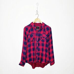 Rails Kendra Plaid Shirt Red Blue Button Down flannel soft womens XS